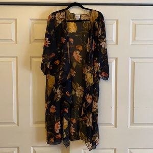 Navy floral lularoe Shirley sz L